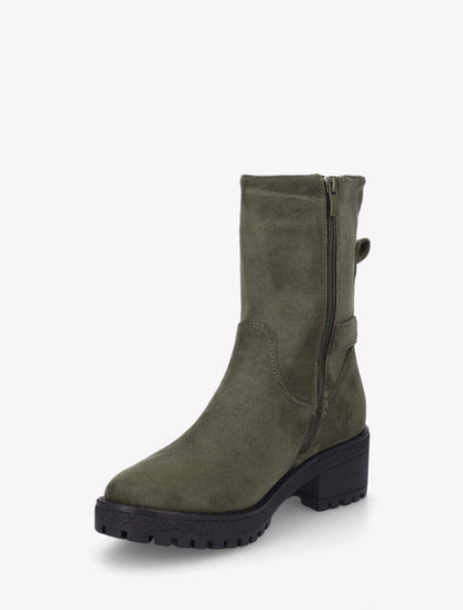 Bottines montantes en suédine - Kaki - 3