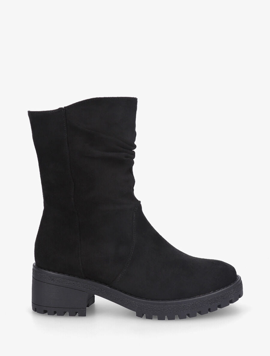 Bottines montantes en suédine - Noir - 1