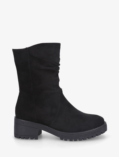 Bottines montantes en suédine - Noir - 1