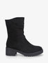 Bottines montantes en suédine - Noir - 1