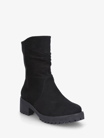 Bottines montantes en suédine - Noir - 2