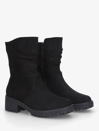 Bottines montantes en suédine - Noir - 4