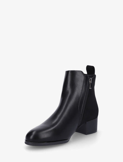 Bottines en simili et suédine - Noir - 3