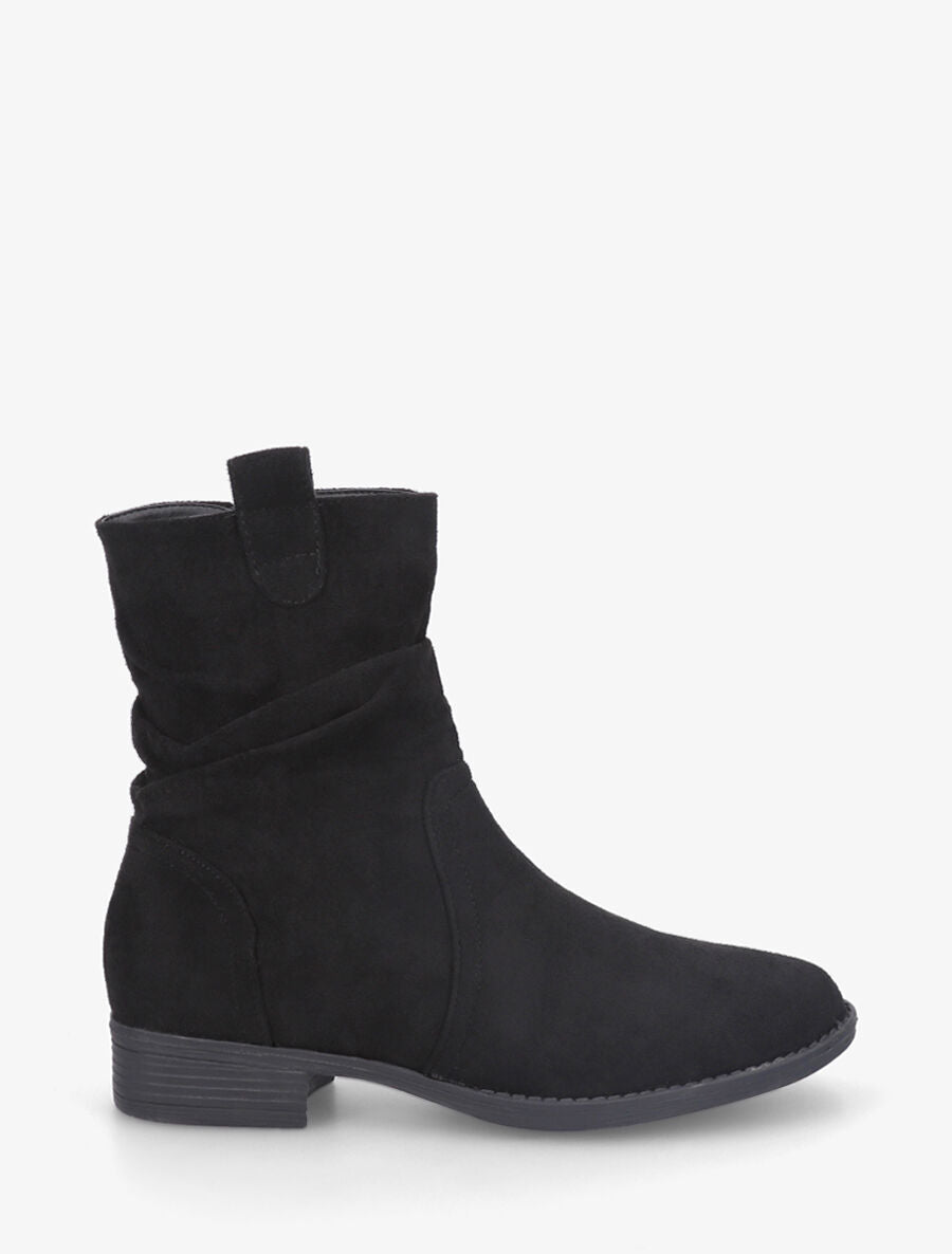 Bottines montantes froncées - Noir - 1