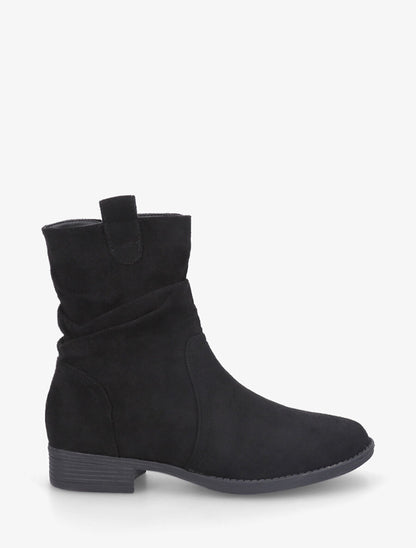 Bottines montantes froncées - Noir - 1