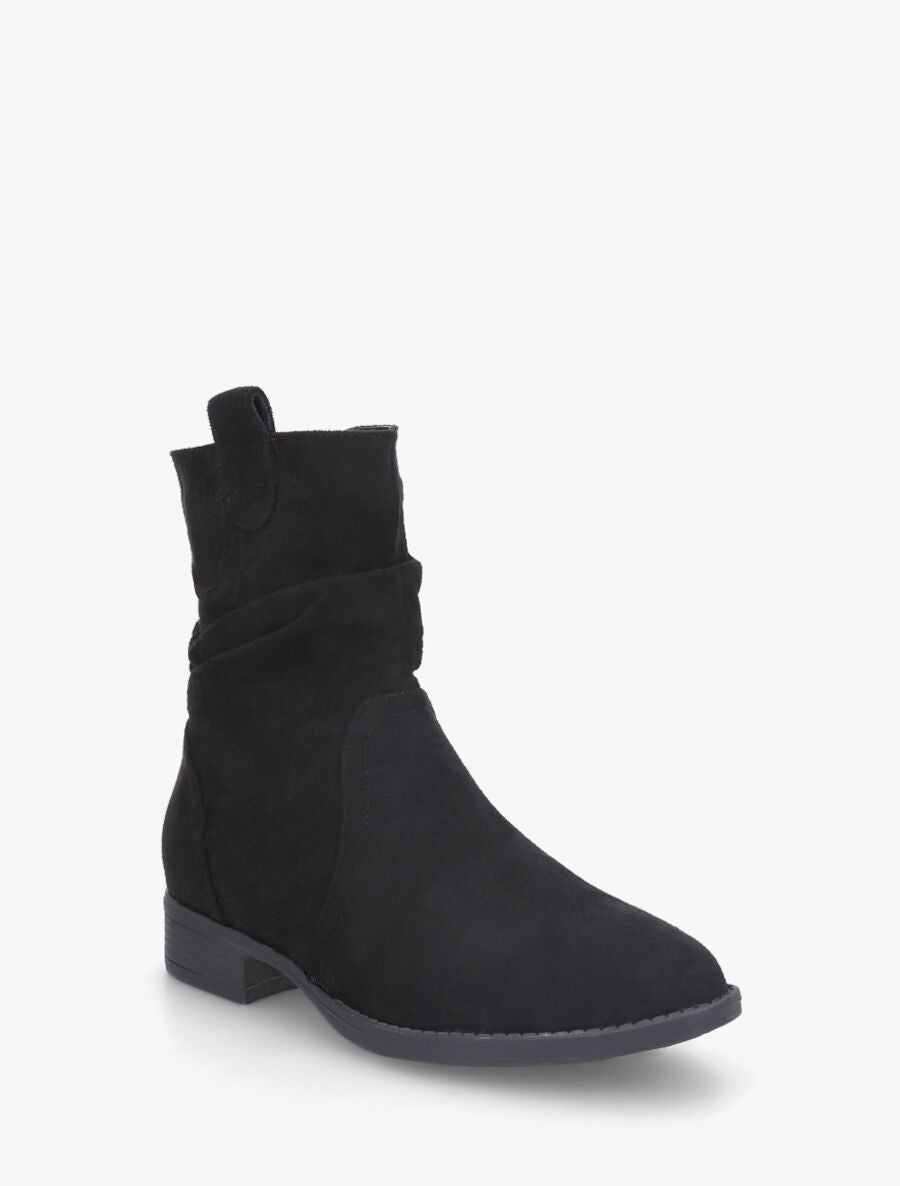Bottines montantes froncées - Noir - 2