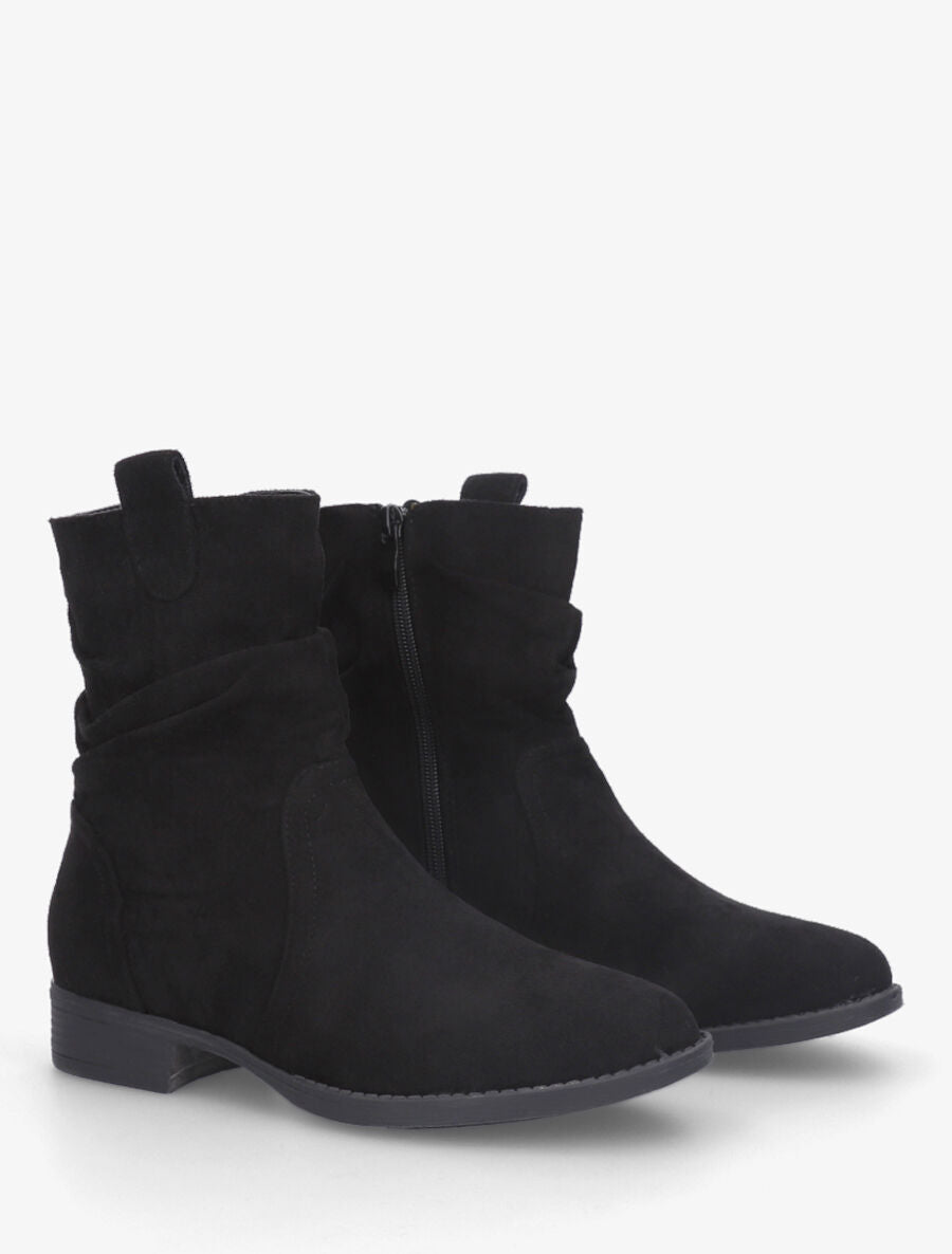 Bottines montantes froncées - Noir - 4