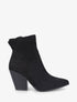Bottines à talon et bout pointu en suédine - Noir - 1