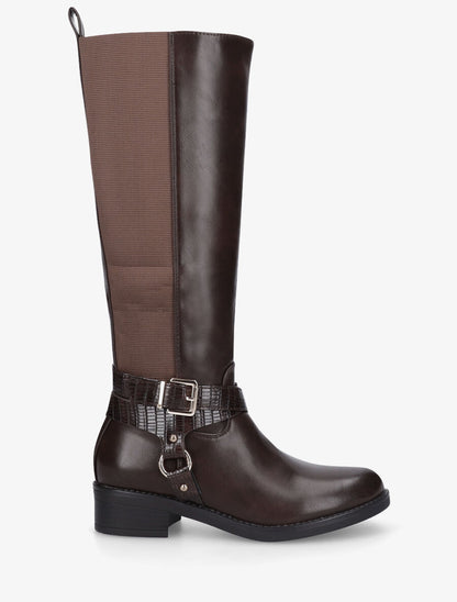 Bottes plates à boucle fantaisie - Marron - 1