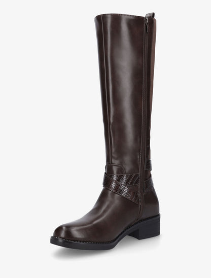 Bottes plates à boucle fantaisie - Marron - 3