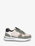 Sneakers en simili à détail irisé - Kaki - 1