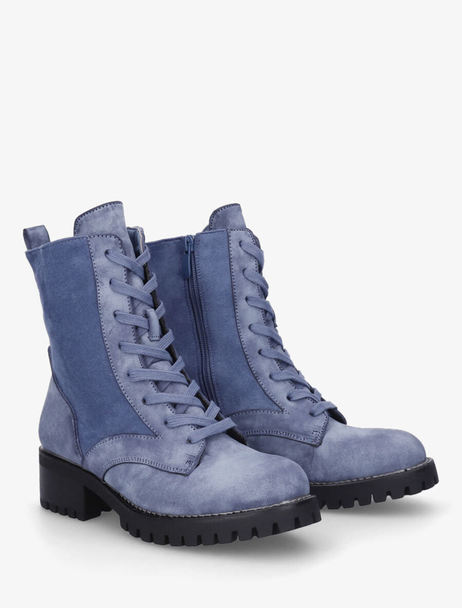 Rangers bimatière à semelle crantée - Bleu - 4