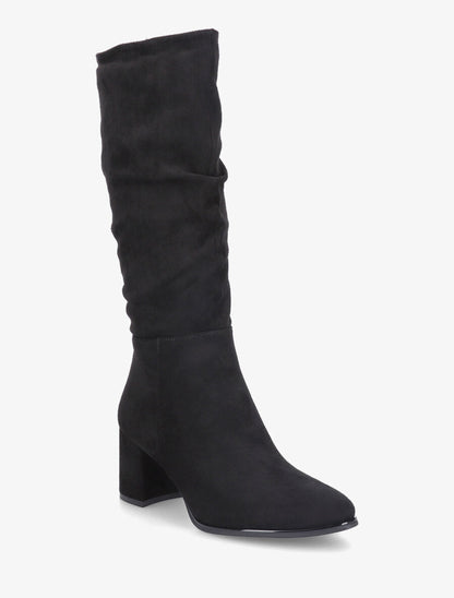 Bottes en suédine à talon - Noir - 2