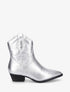 Bottines plates irisées montantes style santiags - Argent - 5