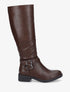Bottes cavalières plates en simili - Marron - 1