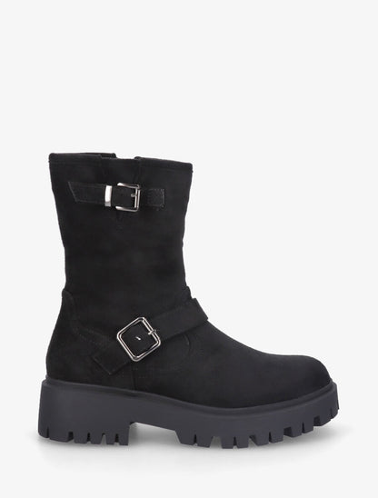 Bottines montantes en suédine - Noir - 1