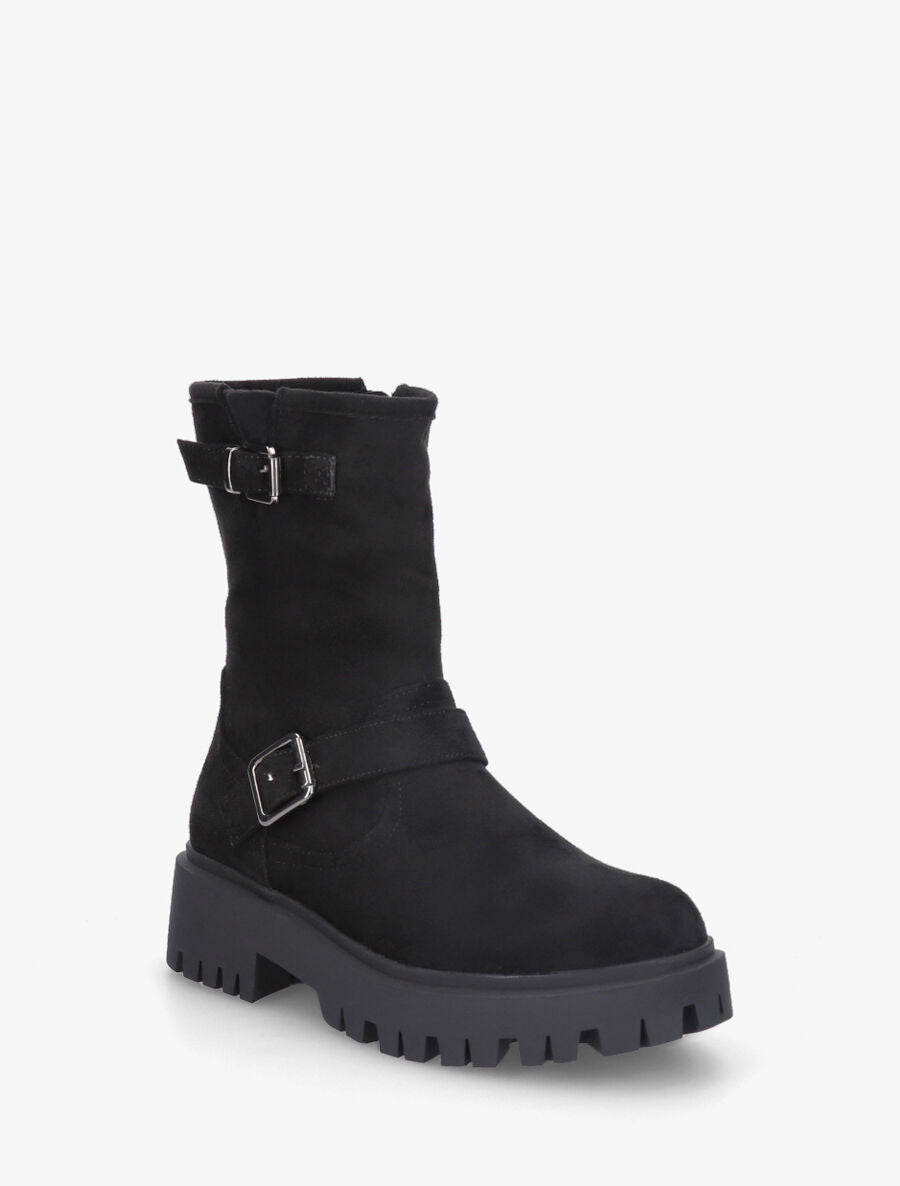 Bottines montantes en suédine - Noir - 2