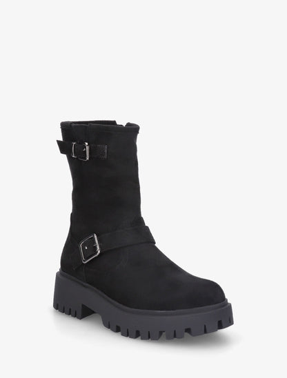 Bottines montantes en suédine - Noir - 2