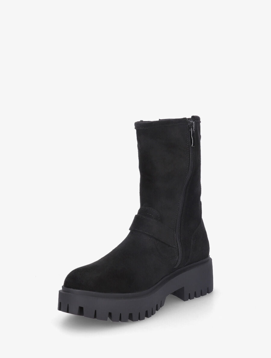 Bottines montantes en suédine - Noir - 3