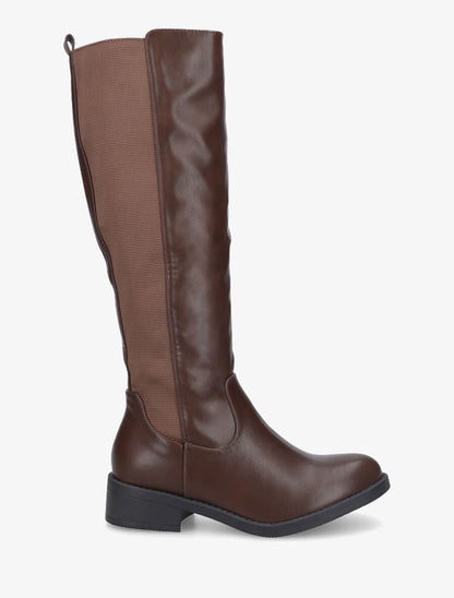 Bottes style cavalière en simili - Marron - 1