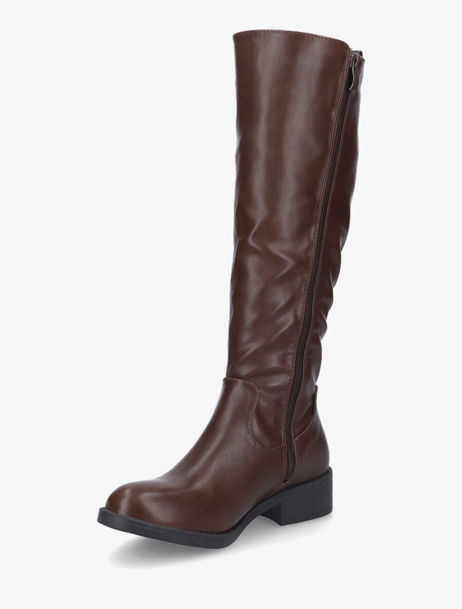Bottes style cavalière en simili - Marron - 3