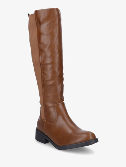 Bottes style cavalière en simili - Camel - 2