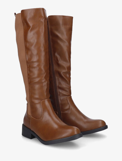 Bottes style cavalière en simili - Camel - 4