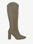 Bottes en suédine à talon et bout pointu - Taupe - 1
