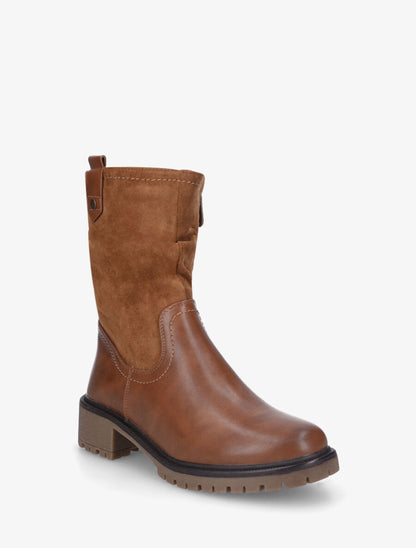Bottines montantes bi-matière - Camel - 2