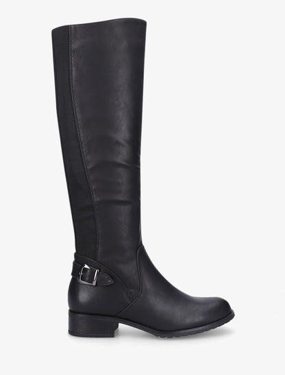 Bottes plates en simili - Noir - 5