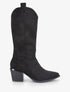 Bottes en suédine style santiag - Noir - 1