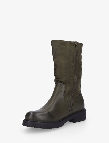 Bottines unies bi-matière - Kaki - 3