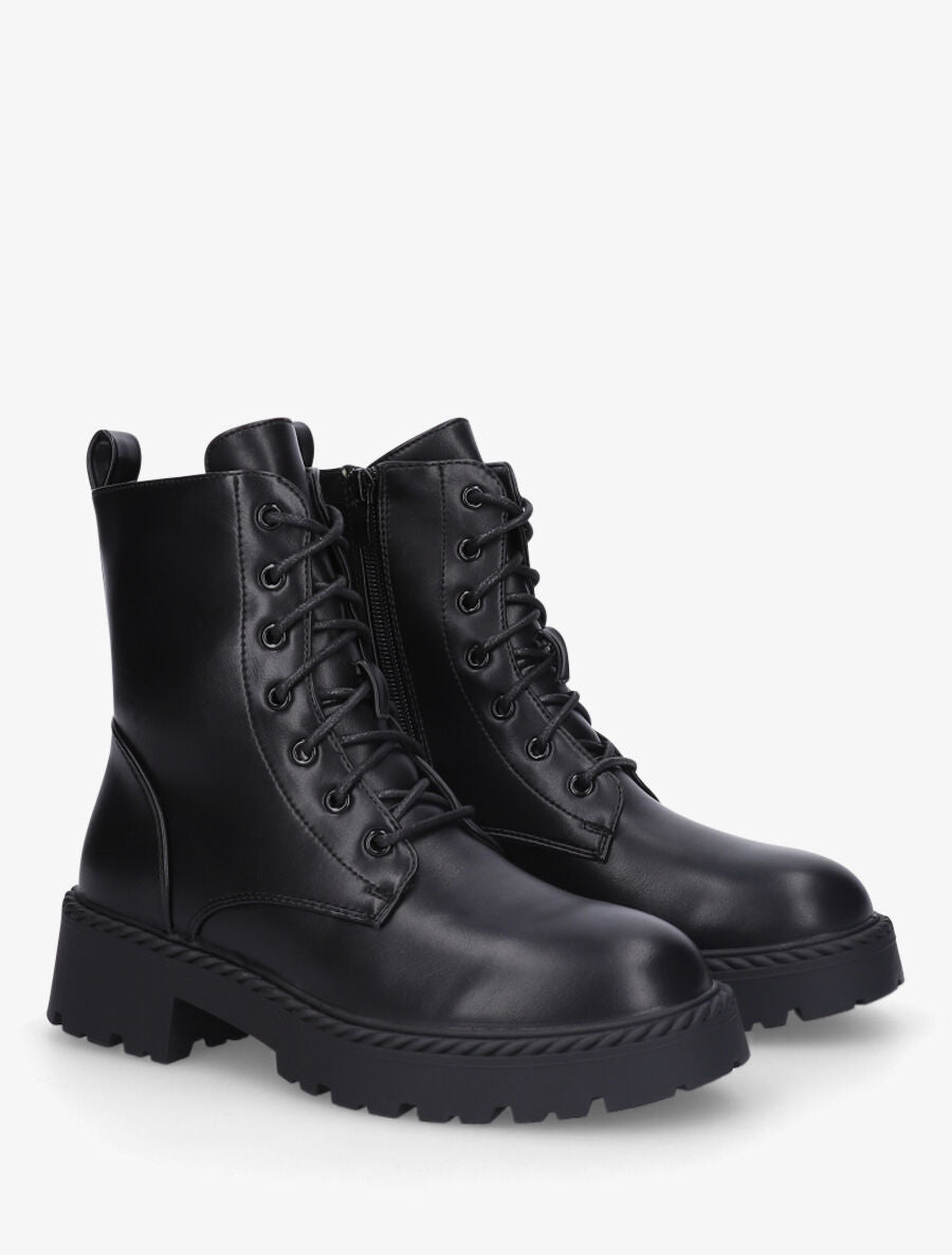 Bottines montantes à lacets - Noir - 4