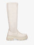 Bottes plates en simili à semelle crantée - Beige - 5