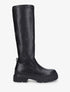 Bottes plates en simili à semelle crantée - Noir - 1