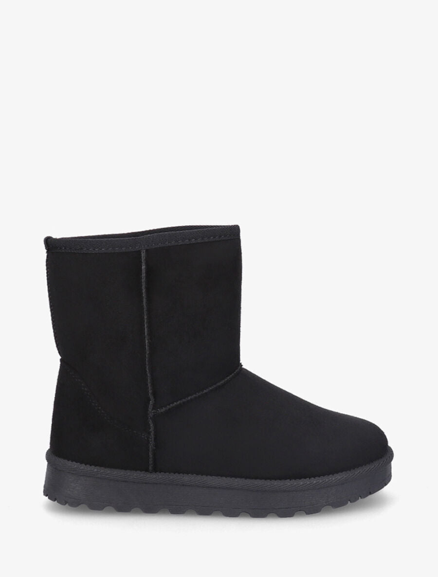 Bottines montantes fourrées en suédine - Noir - 1