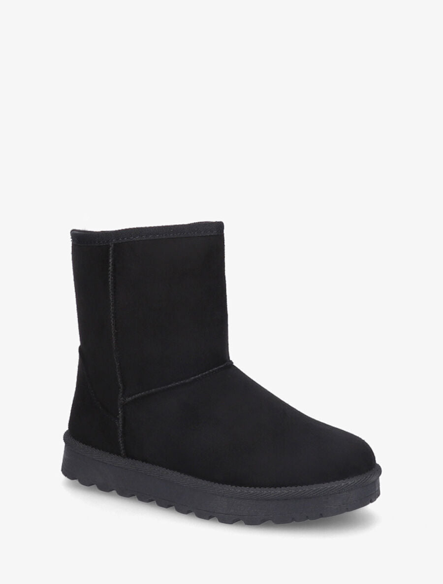 Bottines montantes fourrées en suédine - Noir - 2