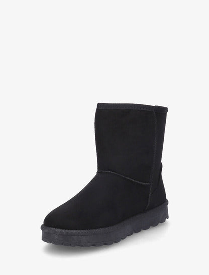 Bottines montantes fourrées en suédine - Noir - 3