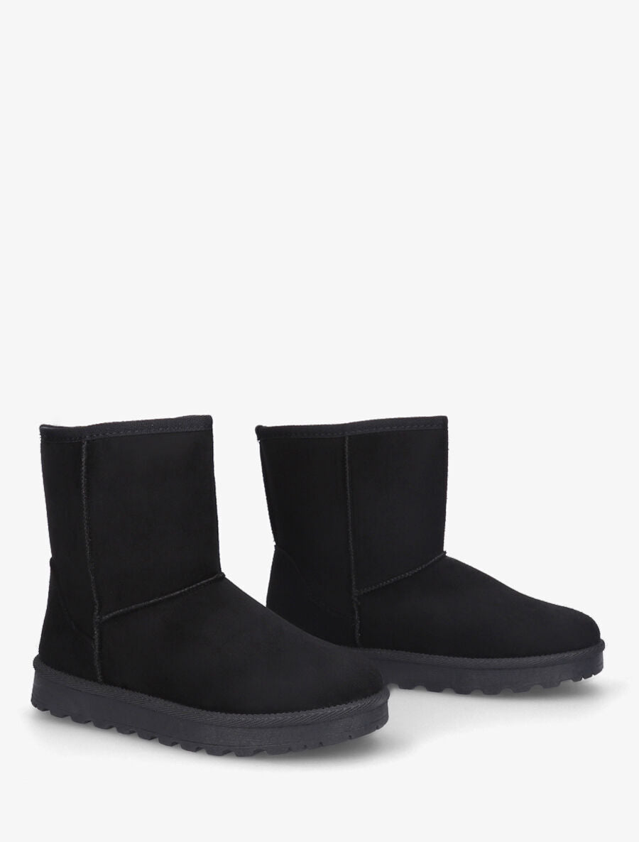 Bottines montantes fourrées en suédine - Noir - 4