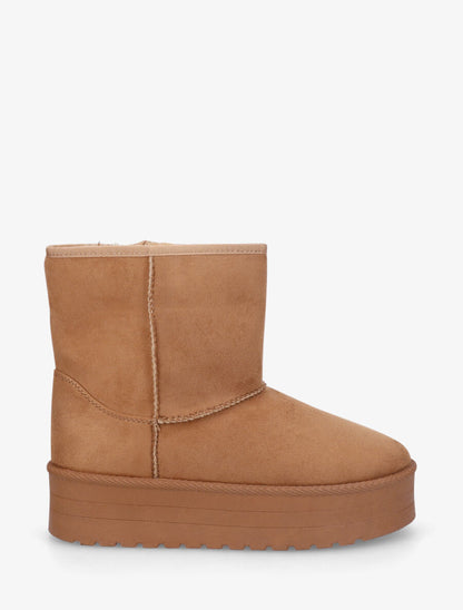 Boots fourrées à plateforme - Camel - 1