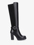 Bottes à talon haut et boucle bi-matière - Noir - 1