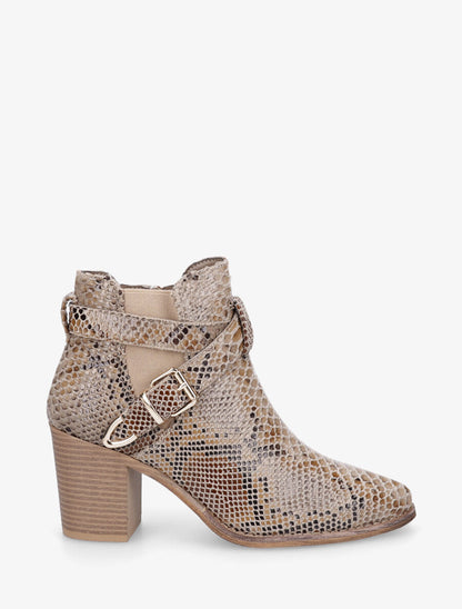 Bottines python à boucle - Beige - 5