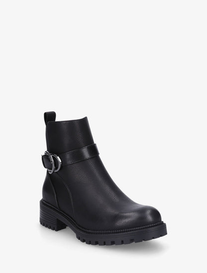 Bottines en simili à boucle - Noir - 2