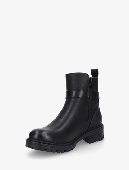 Bottines en simili à boucle - Noir - 3