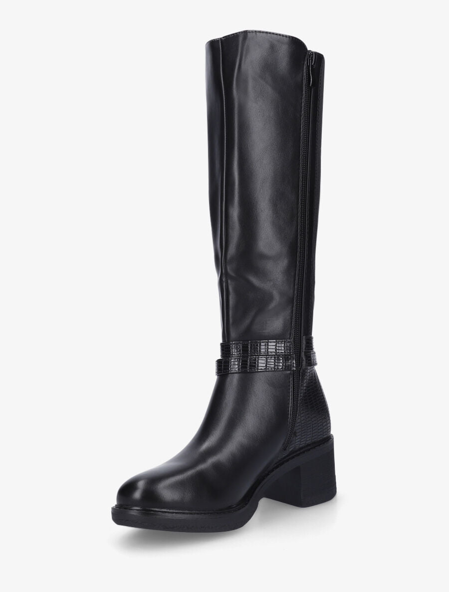 Bottes à contrefort python - Noir - 3