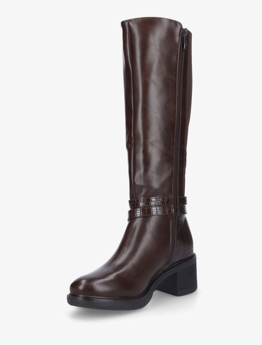 Bottes à contrefort python - Marron - 3