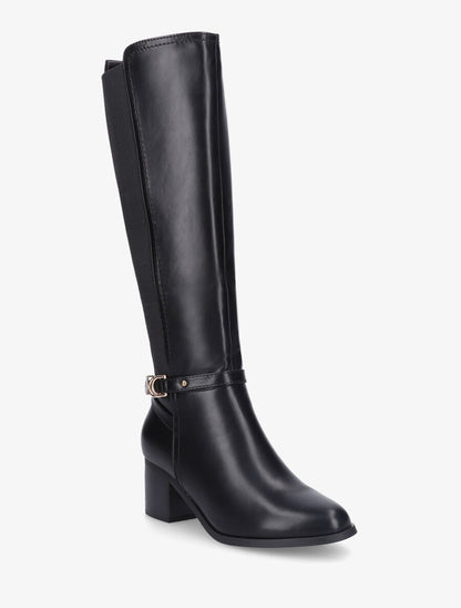 Bottes unies élastiquées - Noir - 2