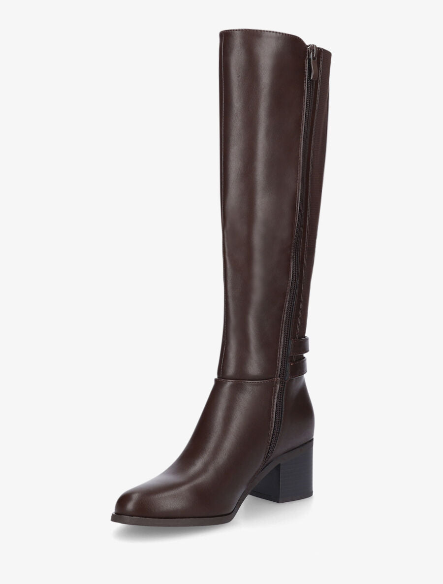 Bottes unies à double sangle - Marron - 3