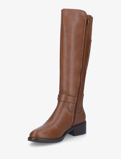 Bottes style cavalière en simili - Camel - 3