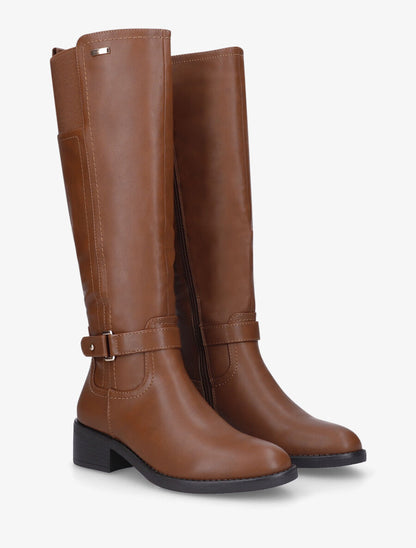 Bottes style cavalière en simili - Camel - 4